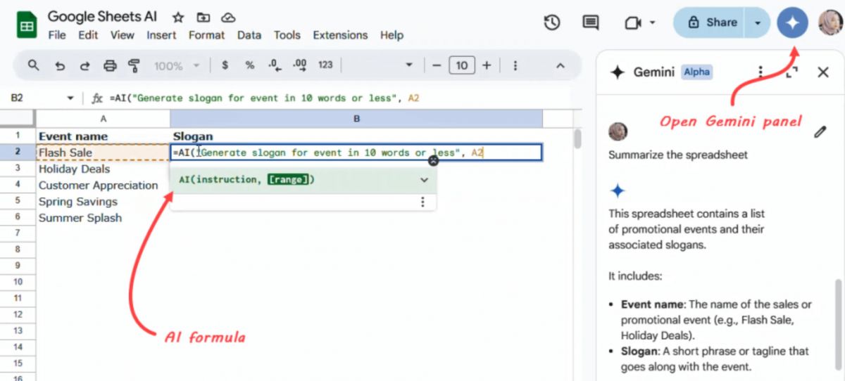 Boost Productivity With Google Sheets Built-In AI Assistance
