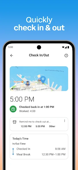 Simple Time Tracking: Workday Mobile Check in and out